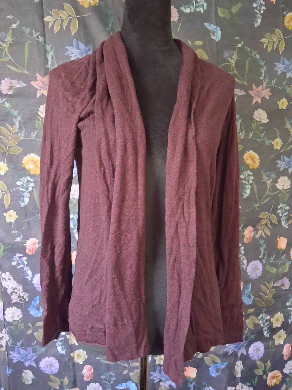Express Open-Front Cardigan Sweater in Burgundy